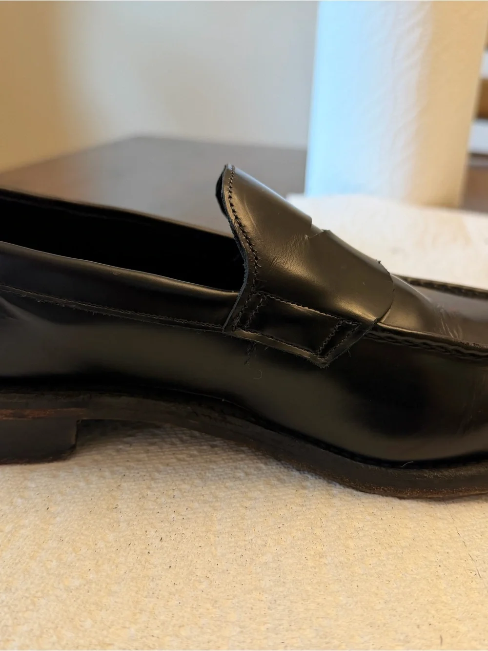 Allen Edmonds Black Leather Mercer Street Penny Loafers